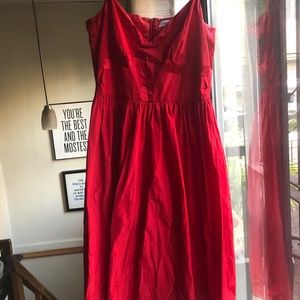Red satin Calvin Klein dress